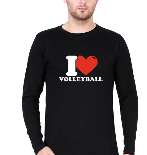 I Love Volleyball T Full Sleeves T-Shirt for Men-Black-Ektarfa.online
