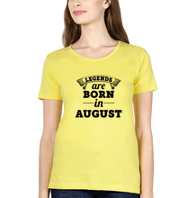 Load image into Gallery viewer, Legends are Born in August T-Shirt for Women-Yellow-Ektarfa.online
