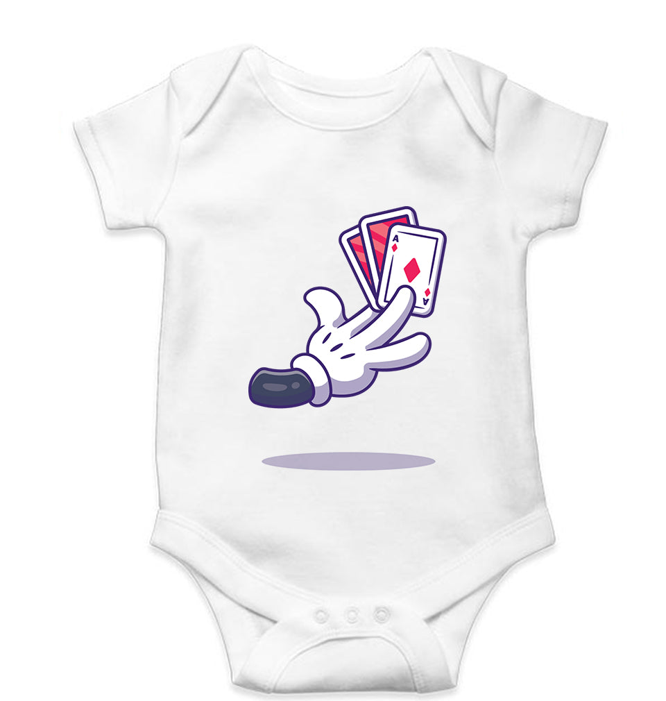 Poker Kids Romper For Baby Boy/Girl-0-5 Months(18 Inches)-White-Ektarfa.online