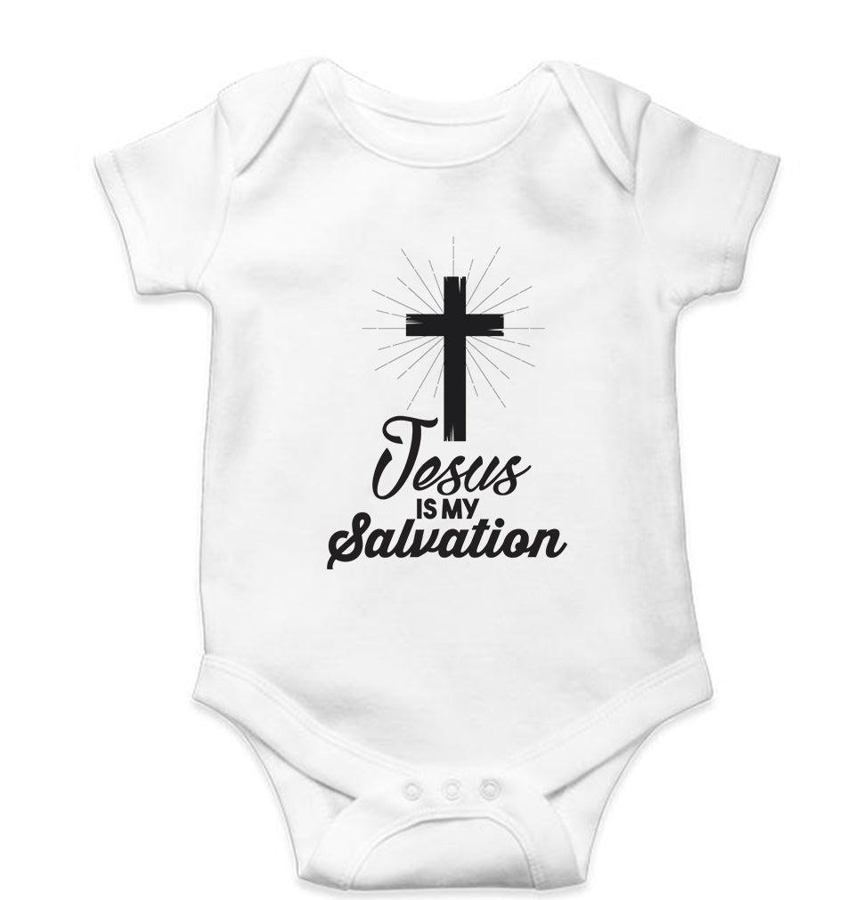 Jesus Kids Romper For Baby Boy/Girl-0-5 Months(18 Inches)-White-Ektarfa.online