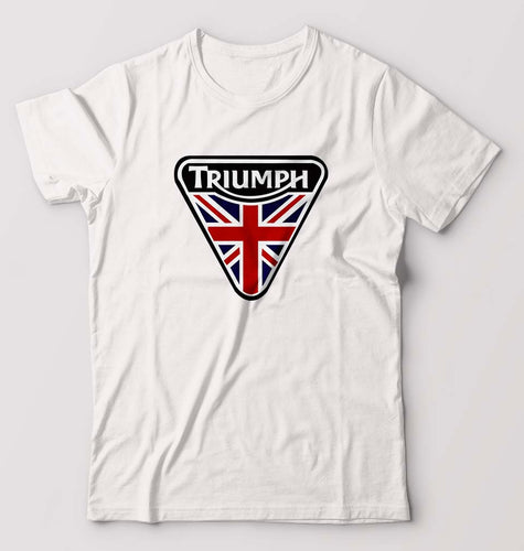 Triumph T-Shirt for Men-S(38 Inches)-White-Ektarfa.online