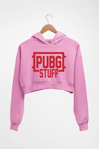PUBG Stuff Crop HOODIE FOR WOMEN-Light Baby Pink-Ektarfa.online