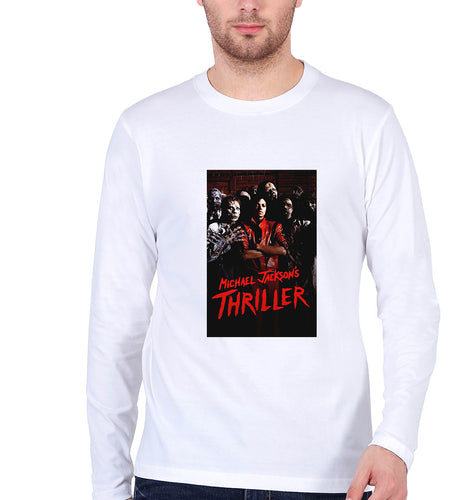 Thriller Full Sleeves T-Shirt for Men-White-Ektarfa.online
