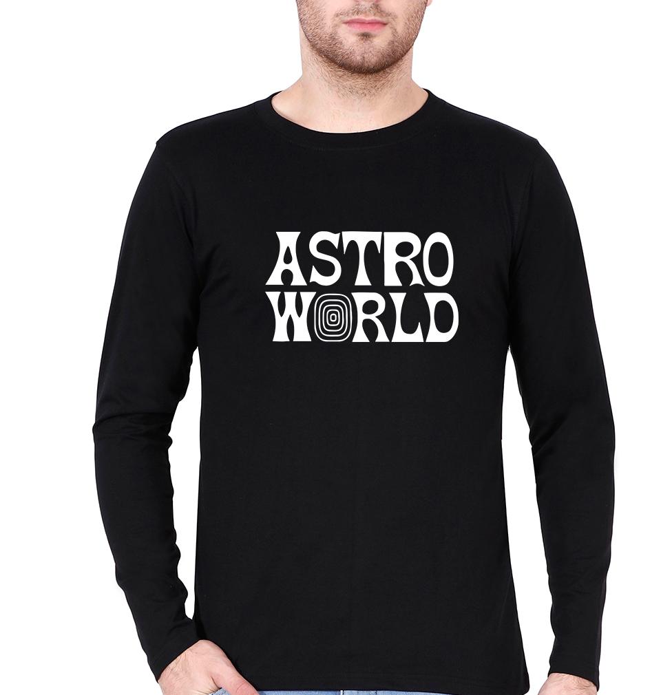 Astroworld Travis Scott Full Sleeves T-Shirt for Men-S(38 Inches)-Black-Ektarfa.online