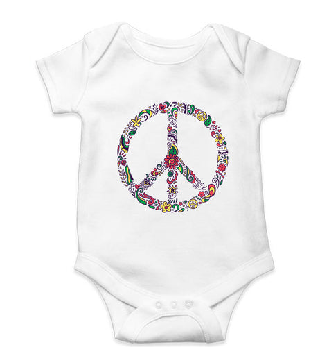 Floral Peace Kids Romper For Baby Boy/Girl-White-Ektarfa.online