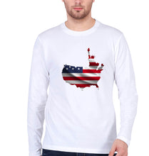 Load image into Gallery viewer, USA America Full Sleeves T-Shirt for Men-White-Ektarfa.online
