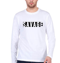 Load image into Gallery viewer, Savage Full Sleeves T-Shirt for Men-S(38 Inches)-White-Ektarfa.online
