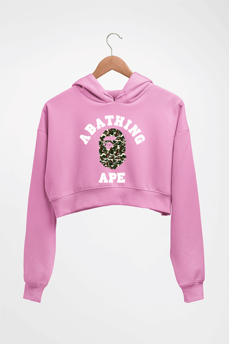 A Bathing Ape Crop HOODIE FOR WOMEN-Light Baby Pink-Ektarfa.online