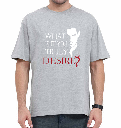 Lucifer Oversized T-Shirt for Men-Grey-Ektarfa.online