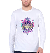 Load image into Gallery viewer, Psychedelic Lion Full Sleeves T-Shirt for Men-White-Ektarfa.online
