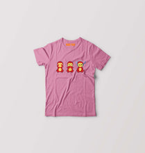Load image into Gallery viewer, The Three wise monkeys Kids T-Shirt for Boy/Girl-Pink-Ektarfa.online
