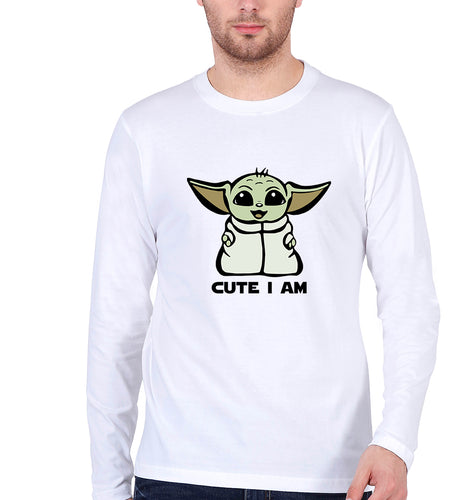 Yoda Star Wars Full Sleeves T-Shirt for Men-White-Ektarfa.online