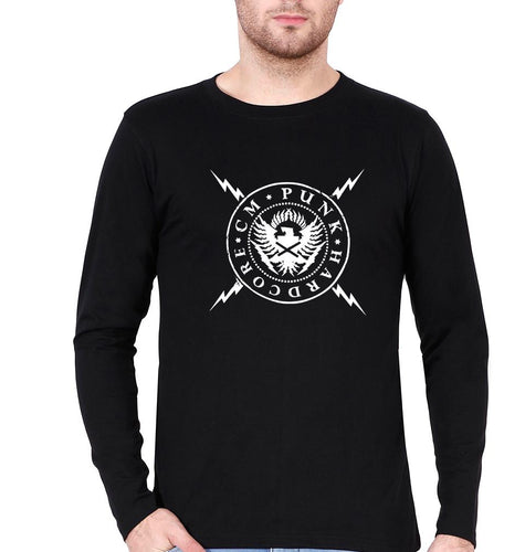 CM Punk Full Sleeves T-Shirt for Men-Black-Ektarfa.online
