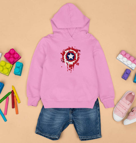 Captain America Shield Kids Hoodie for Boy/Girl-1-2 Years(24 Inches)-Light Baby Pink-Ektarfa.online