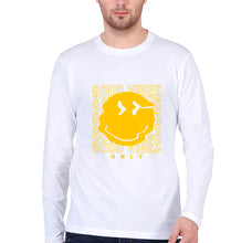 Load image into Gallery viewer, Good Vibes Emoji Full Sleeves T-Shirt for Men-White-Ektarfa.online
