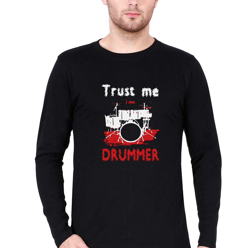Drummer Full Sleeves T-Shirt for Men-Black-Ektarfa.online