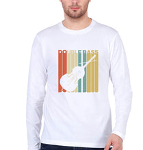 Load image into Gallery viewer, Double Bass Violin Full Sleeves T-Shirt for Men-White-Ektarfa.online

