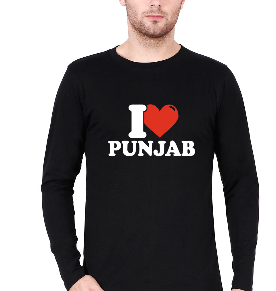 I Love Punjab T Full Sleeves T-Shirt for Men-Black-Ektarfa.online