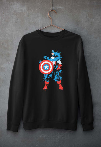 Captain America Superhero Unisex Sweatshirt for Men/Women-Black-Ektarfa.online