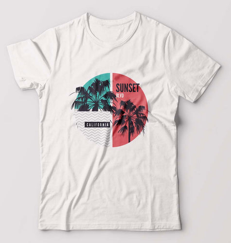 Sunset California T-Shirt for Men-White-Ektarfa.online