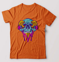 Load image into Gallery viewer, Trippy Psychedelic Skull T-Shirt for Men-Orange-Ektarfa.online
