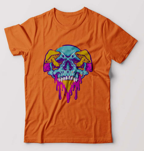Trippy Psychedelic Skull T-Shirt for Men-Orange-Ektarfa.online
