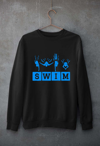 Swim Unisex Sweatshirt for Men/Women-Black-Ektarfa.online