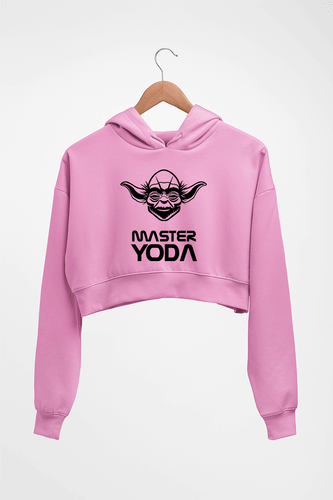 Yoda Star Wars Crop HOODIE FOR WOMEN-Light Baby Pink-Ektarfa.online