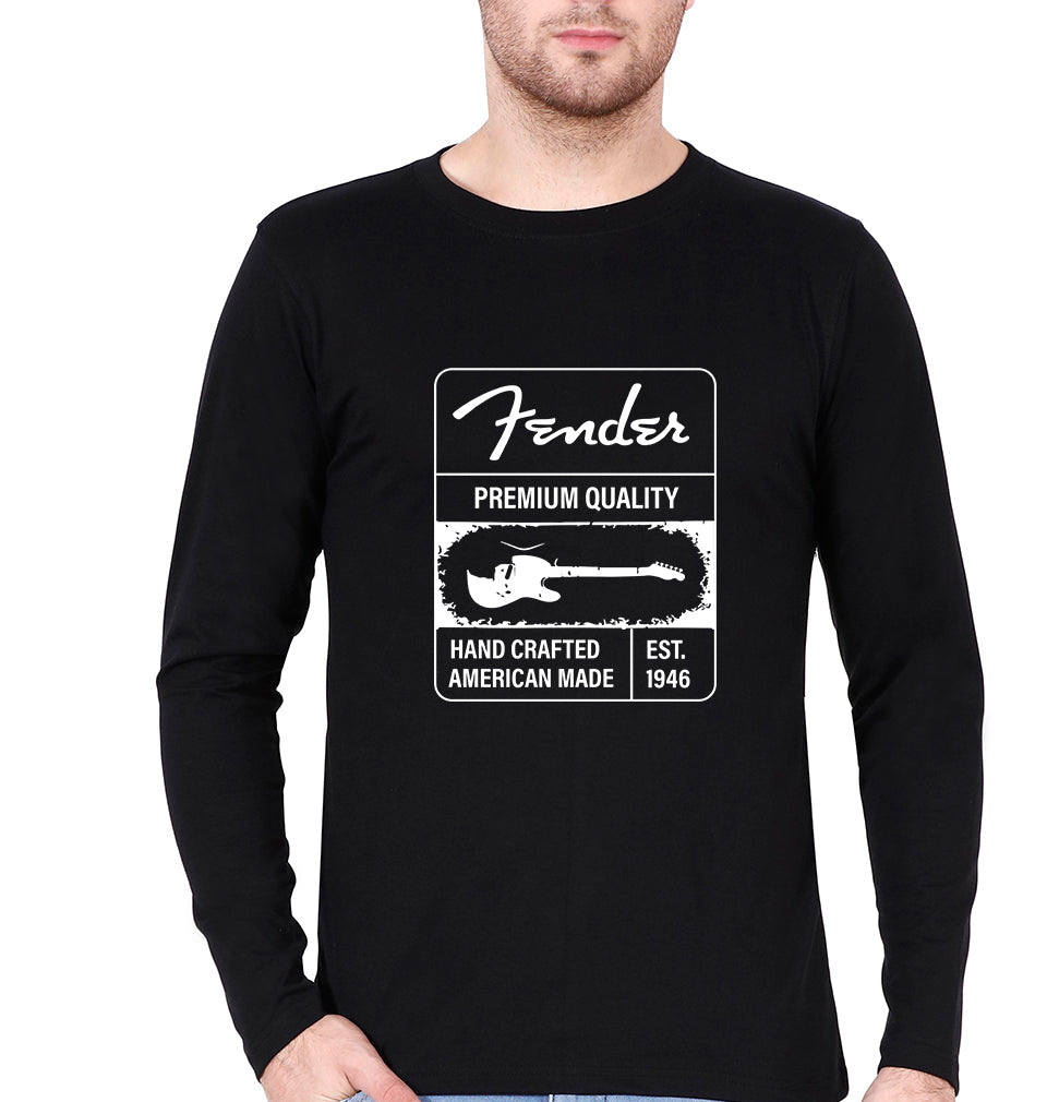 Fender Full Sleeves T-Shirt for Men-Black-Ektarfa.online