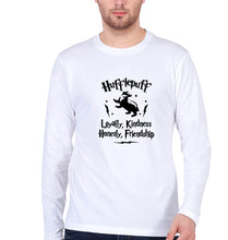 Load image into Gallery viewer, Hufflepuff Harry Potter Full Sleeves T-Shirt for Men-S(38 Inches)-White-Ektarfa.online
