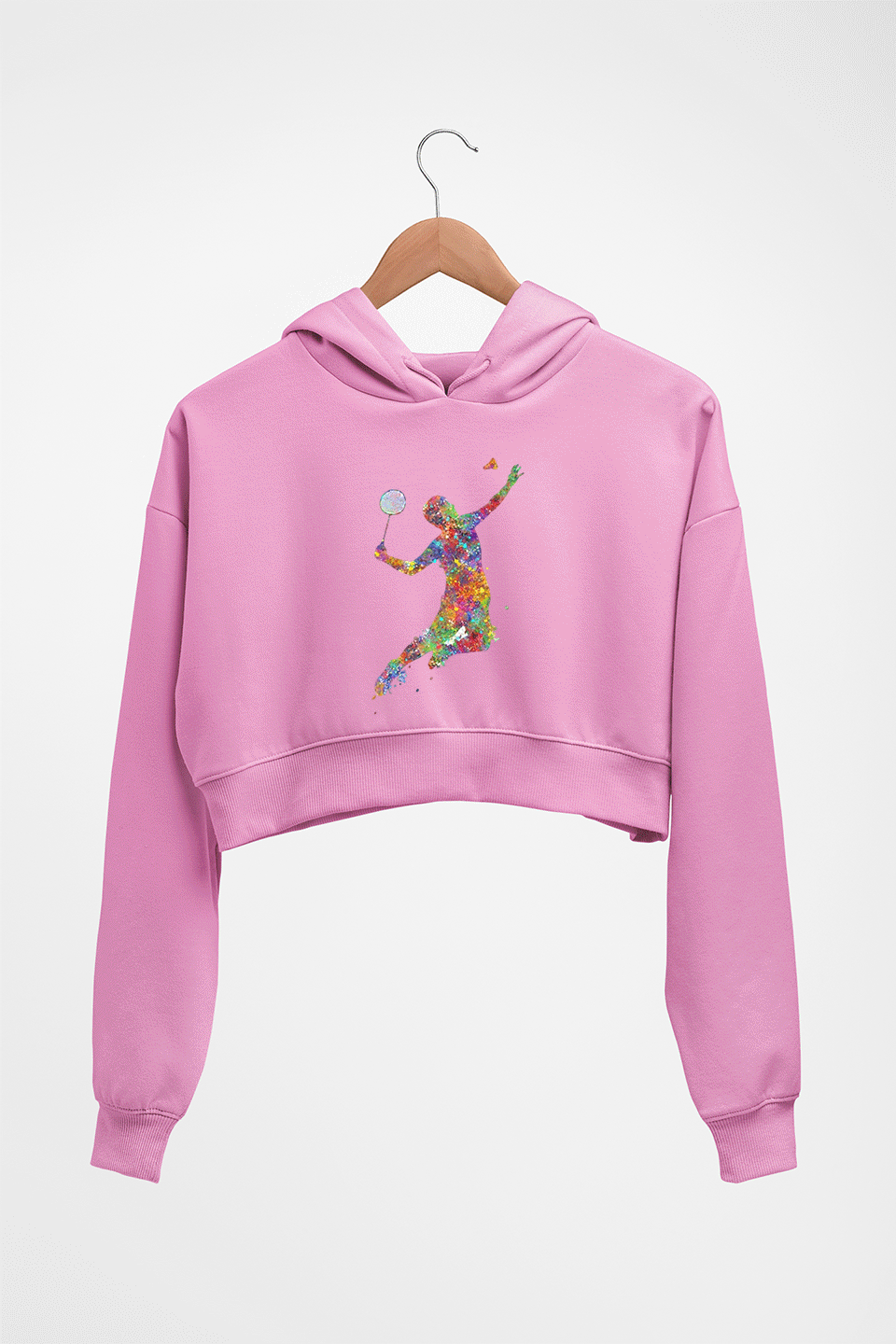 Badminton Crop HOODIE FOR WOMEN-Light Baby Pink-Ektarfa.online