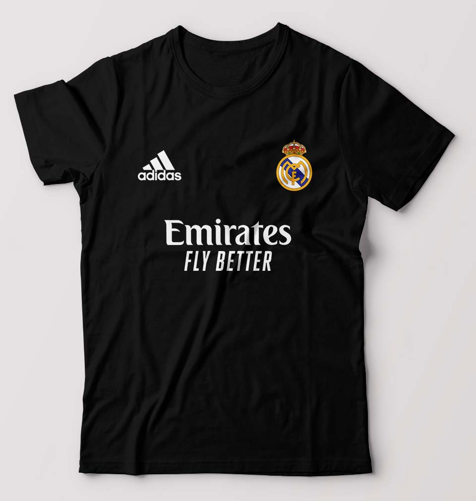 Real Madrid 2021-22 T-Shirt for Men-S(38 Inches)-Black-Ektarfa.online