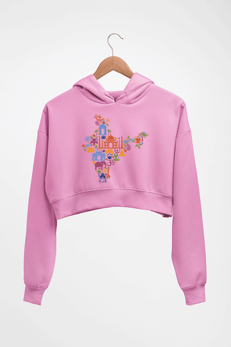India Crop HOODIE FOR WOMEN-Light Baby Pink-Ektarfa.online