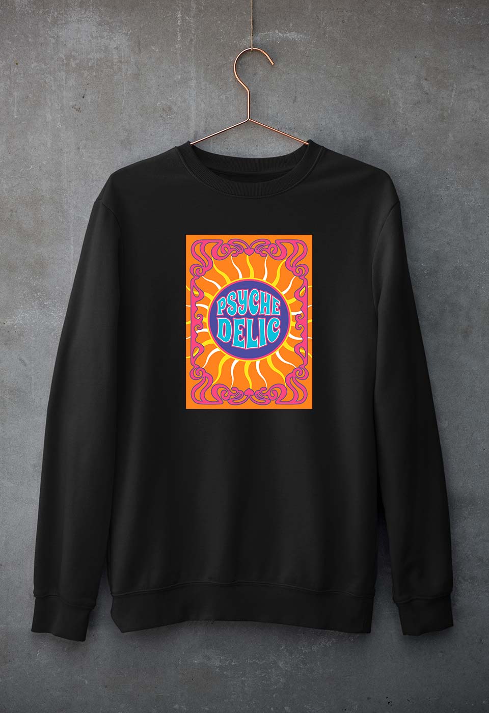 Psychedelic Unisex Sweatshirt for Men/Women-Black-Ektarfa.online