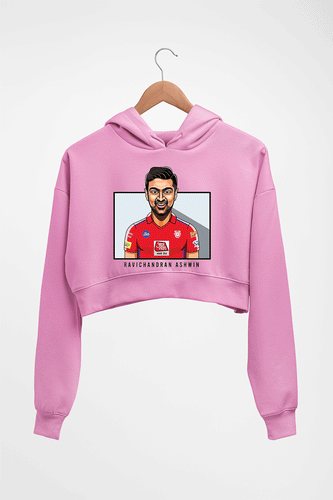 Ravichandran Ashwin Crop HOODIE FOR WOMEN-Light Baby Pink-Ektarfa.online