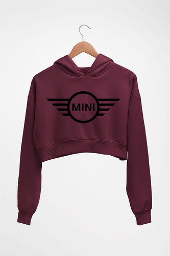 Mini Cooper Crop HOODIE FOR WOMEN-Maroon-Ektarfa.online