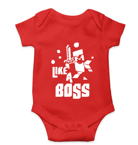 Minecraft Kids Romper For Baby Boy/Girl-0-5 Months(18 Inches)-RED-Ektarfa.online