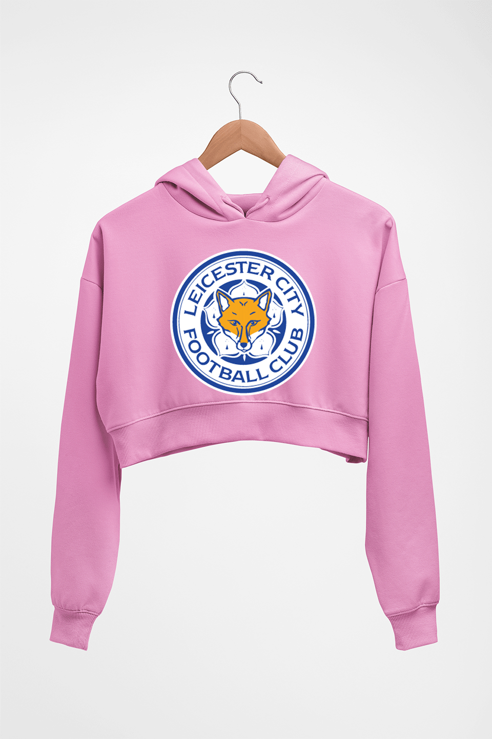 LEICESTER CITY Crop HOODIE FOR WOMEN-Light Baby Pink-Ektarfa.online
