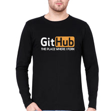 Load image into Gallery viewer, GitHub Full Sleeves T-Shirt for Men-Black-Ektarfa.online
