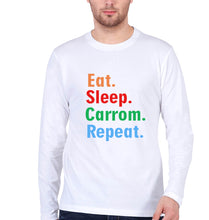 Load image into Gallery viewer, Carrom Full Sleeves T-Shirt for Men-White-Ektarfa.online
