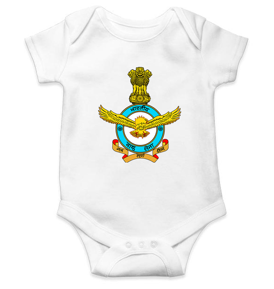 Indian Air Force Army Kids Romper Kids Romper For Baby Boy/Girl-0-5 Months(18 Inches)-White-Ektarfa.online