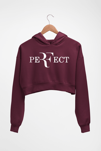Roger Federer Perfect Crop HOODIE FOR WOMEN-Maroon-Ektarfa.online
