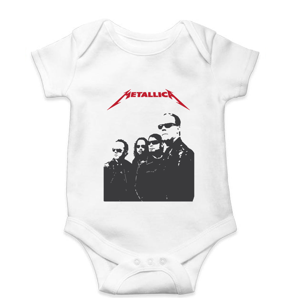 Metallica Kids Romper For Baby Boy/Girl-0-5 Months(18 Inches)-White-Ektarfa.online