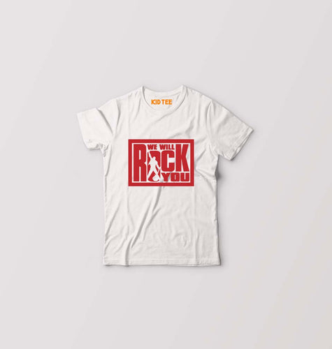 Queen Rock Band We Will Rock You Kids T-Shirt for Boy/Girl-White-Ektarfa.online