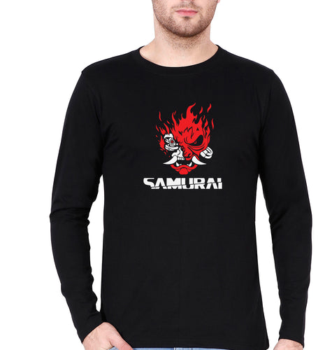 Cyberpunk Samurai Full Sleeves T-Shirt for Men-Black-Ektarfa.online