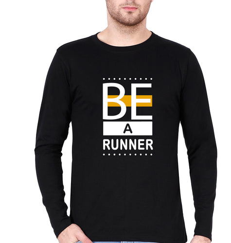 Runner Running Full Sleeves T-Shirt for Men-Black-Ektarfa.online