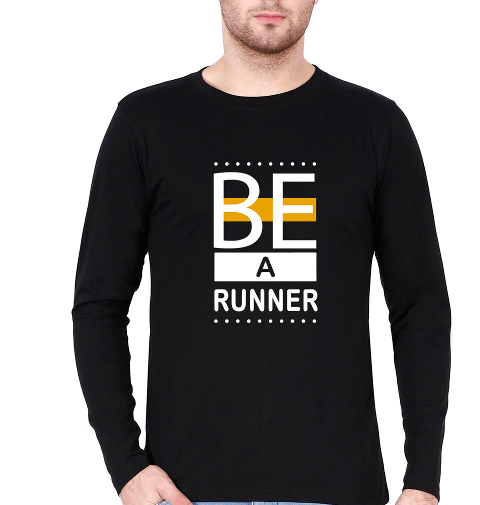 Runner Running Full Sleeves T-Shirt for Men-Black-Ektarfa.online