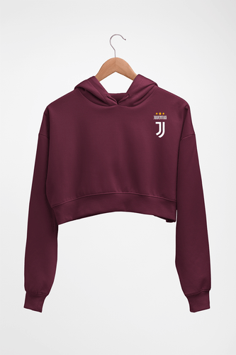 Juventus Logo Crop HOODIE FOR WOMEN-Maroon-Ektarfa.online
