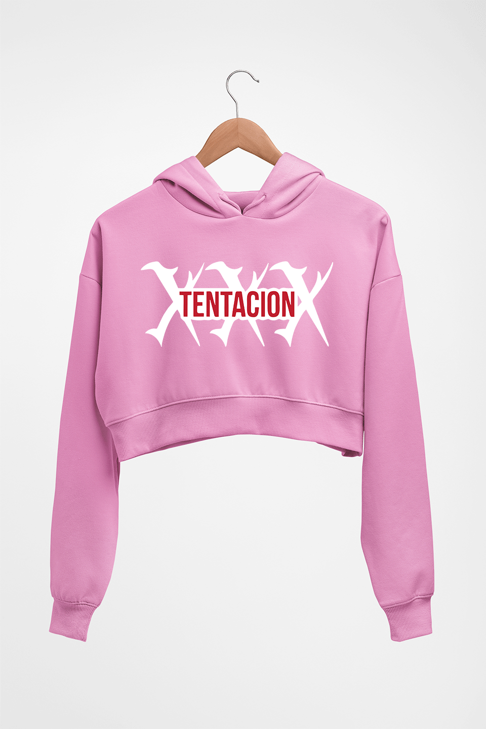 xxxtentaction Crop HOODIE FOR WOMEN-Light Baby Pink-Ektarfa.online