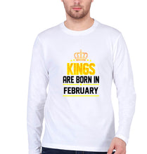 Load image into Gallery viewer, Kings Are Born In February Full Sleeves T-Shirt for Men-White-Ektarfa.online

